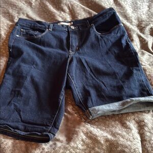 Dark Blue Denim Shorts